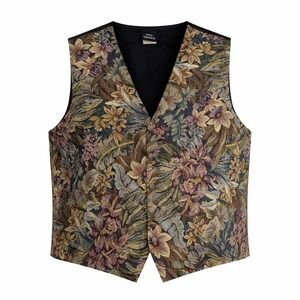 Vintage Stefano Basics Tapestry Floral Vest Womens Plus Size 22/24 USA Made Y2K